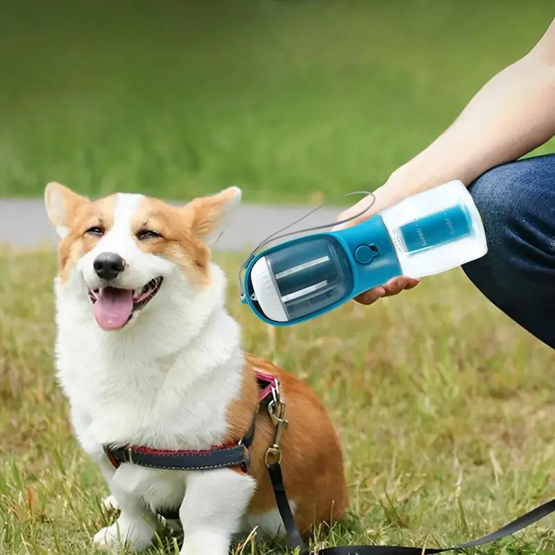 All-in-One Dog Water Bottle: Feed, Hydrate, Clean Easily
