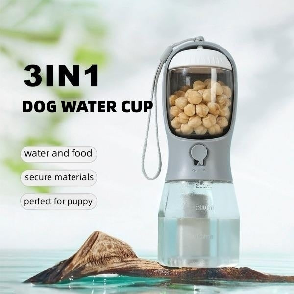 All-in-One Dog Water Bottle: Feed, Hydrate, Clean Easily